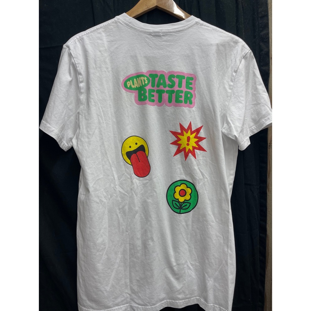 AS Colour Staple Plants Taste Better Graphic T-Shirt White Mens Large Vegan Tee